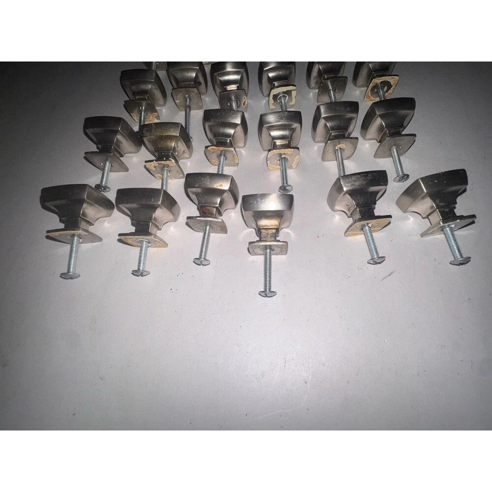 Lot 25 Satin Nickel Square Cabinet Drawer Knobs Modern Kitchen Pull Handles
